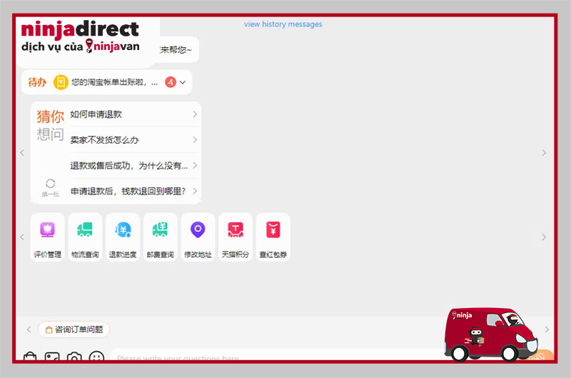 Liên hệ trực tiếp với bên CSKH của Taobao để được hỗ trợ lấy lại tài khoản